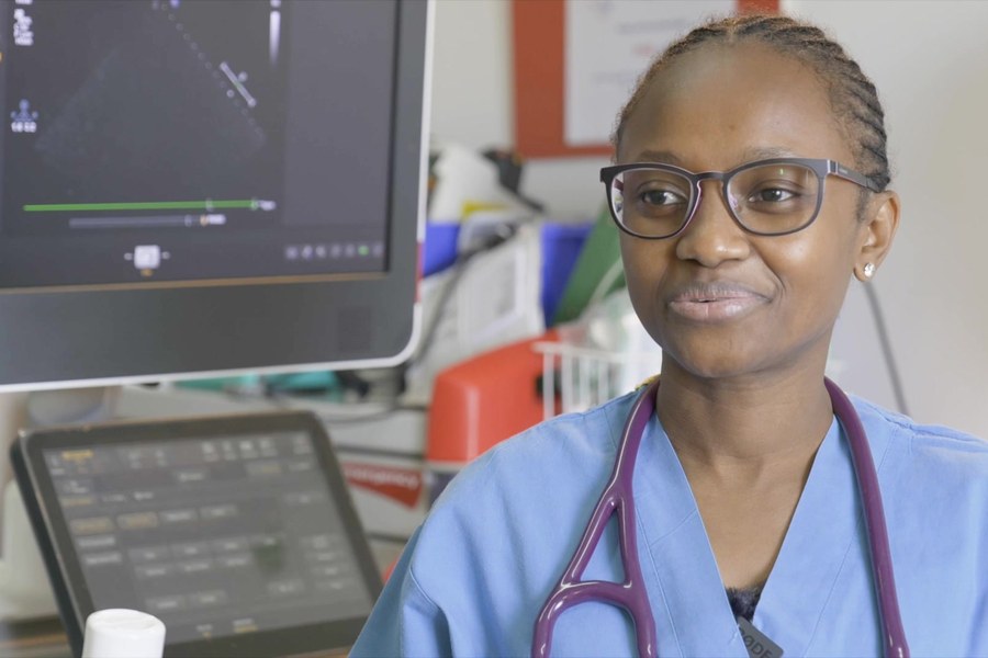 Dr. Stella Mongella speaking on camera