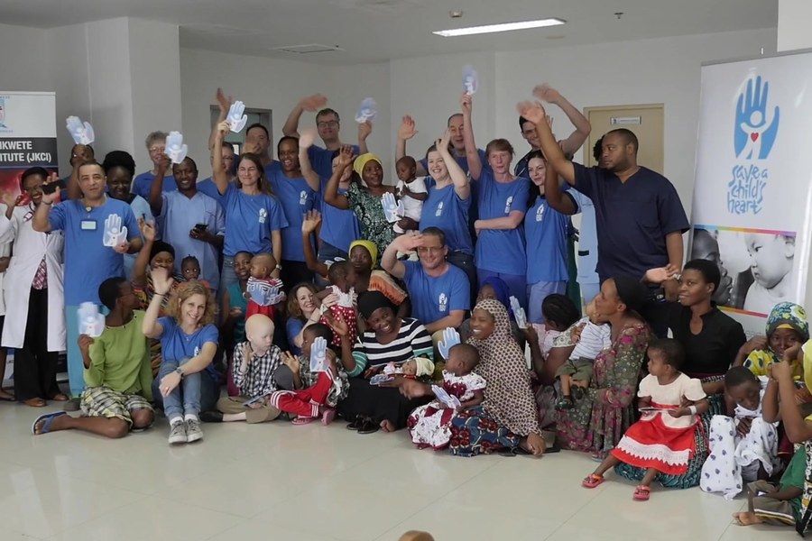 Save a Child’s Heart medical team with children